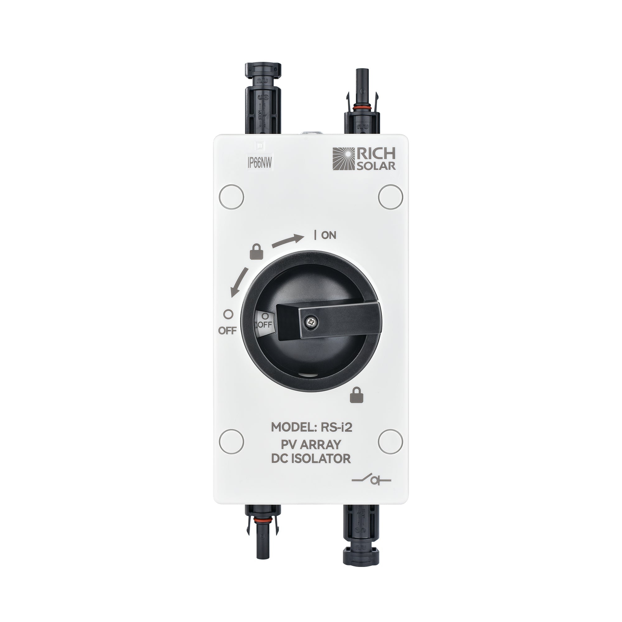 Rich Solar Solar PV DC Quick Disconnect Switch | Solar Array DC Quick Disconnect Switch | 1500 Volt 55 Amp | 2 Pole 1 String | Easy to Install