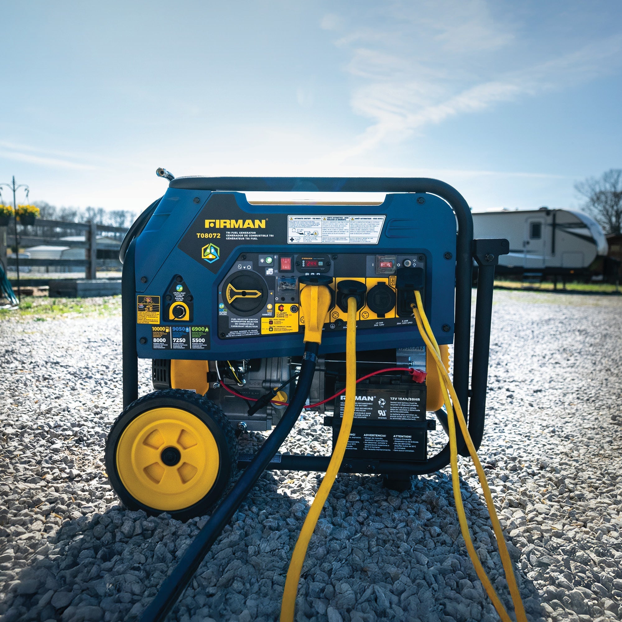 Tri Fuel Portable Generator 10000/8000W Electric Start 120/240V with CO ALERT