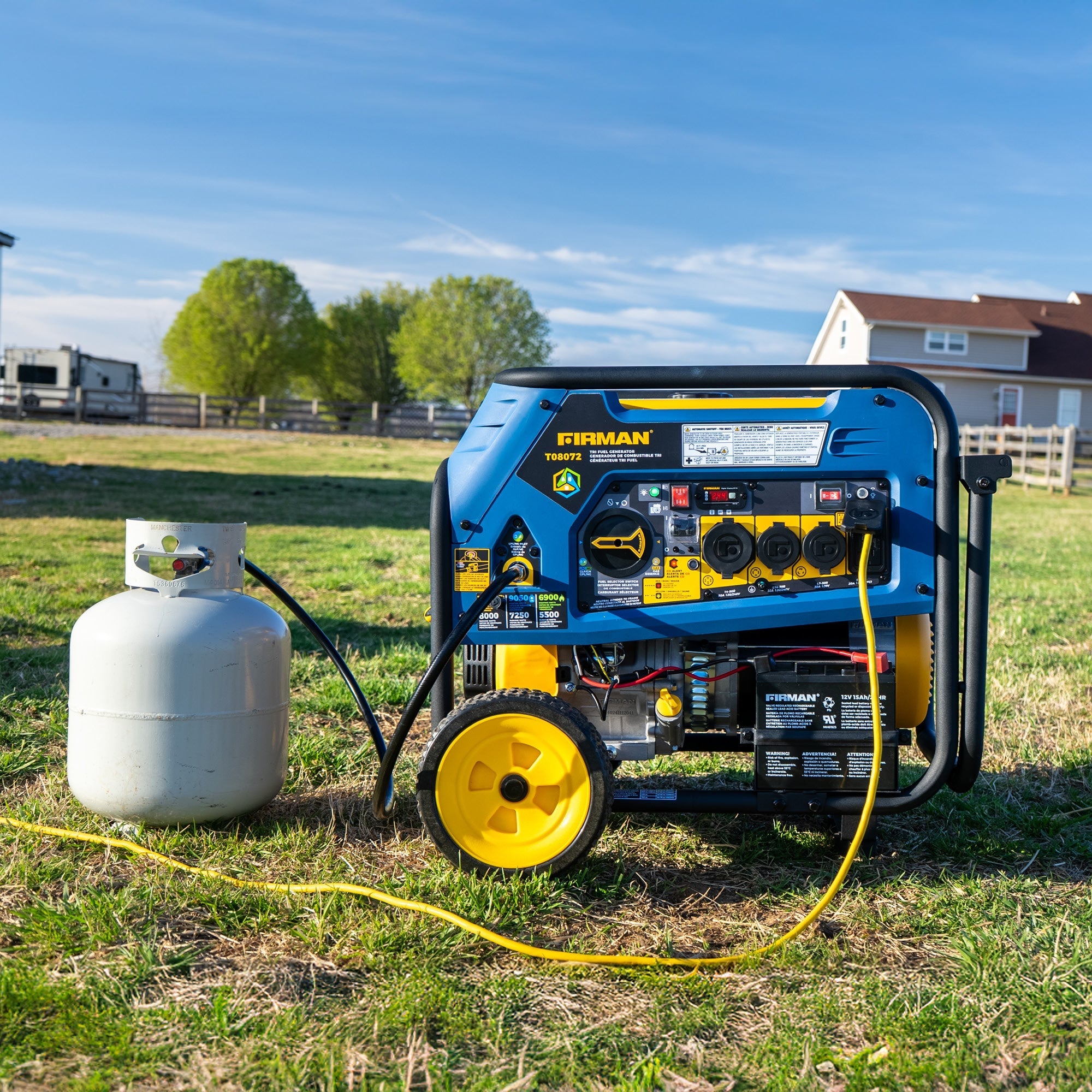 Tri Fuel Portable Generator 10000/8000W Electric Start 120/240V with CO ALERT