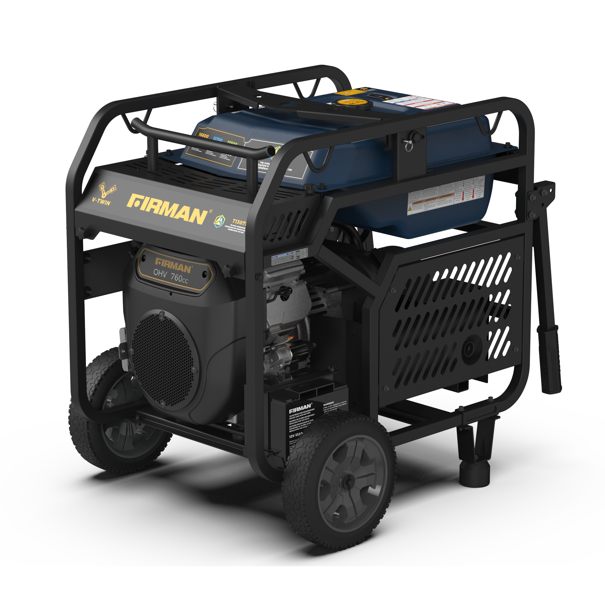 TRI FUEL PORTABLE GENERATOR 16800/13500W ELECTRIC START 120/240V WITH CO ALERT