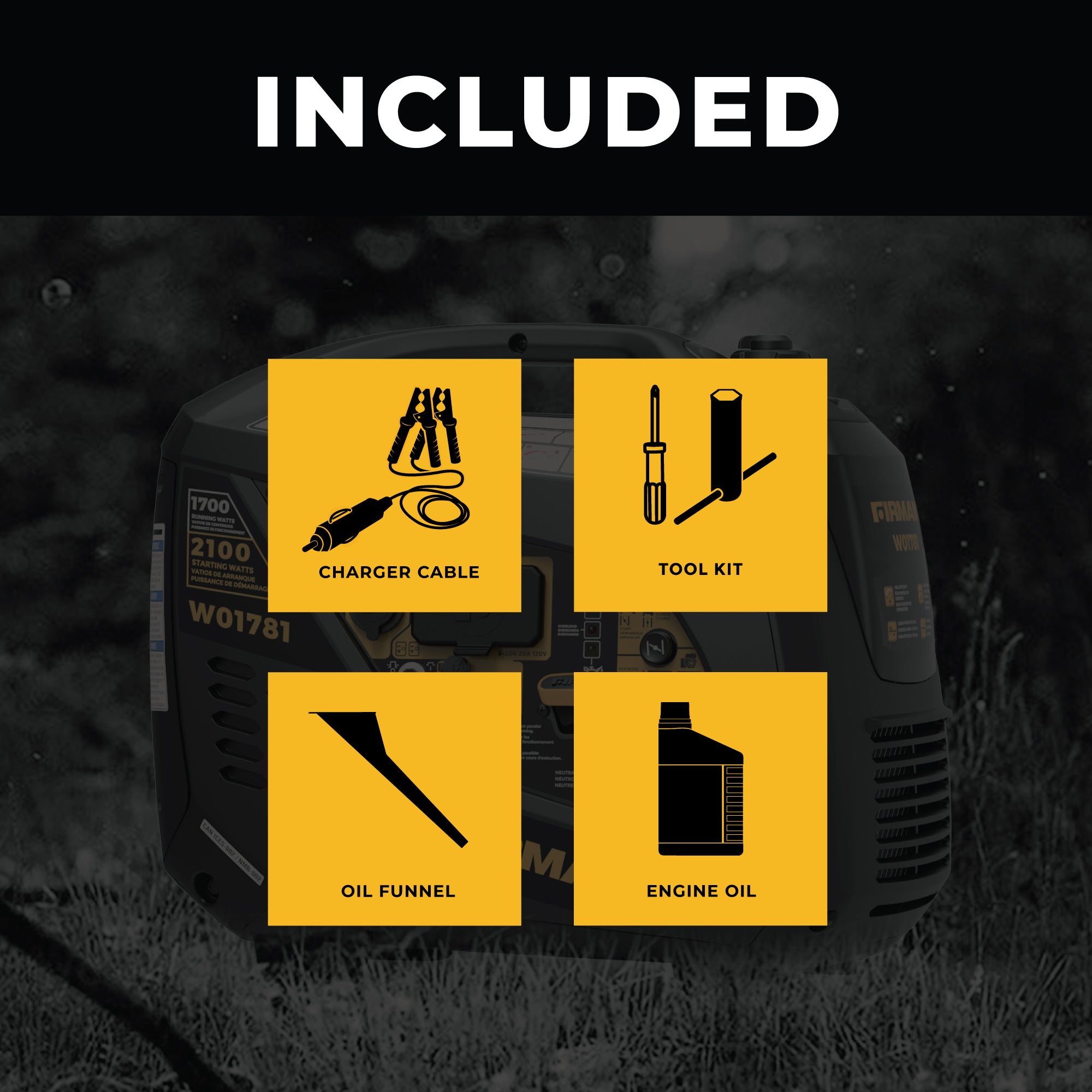 Inverter Portable Generator 2100W Recoil Start