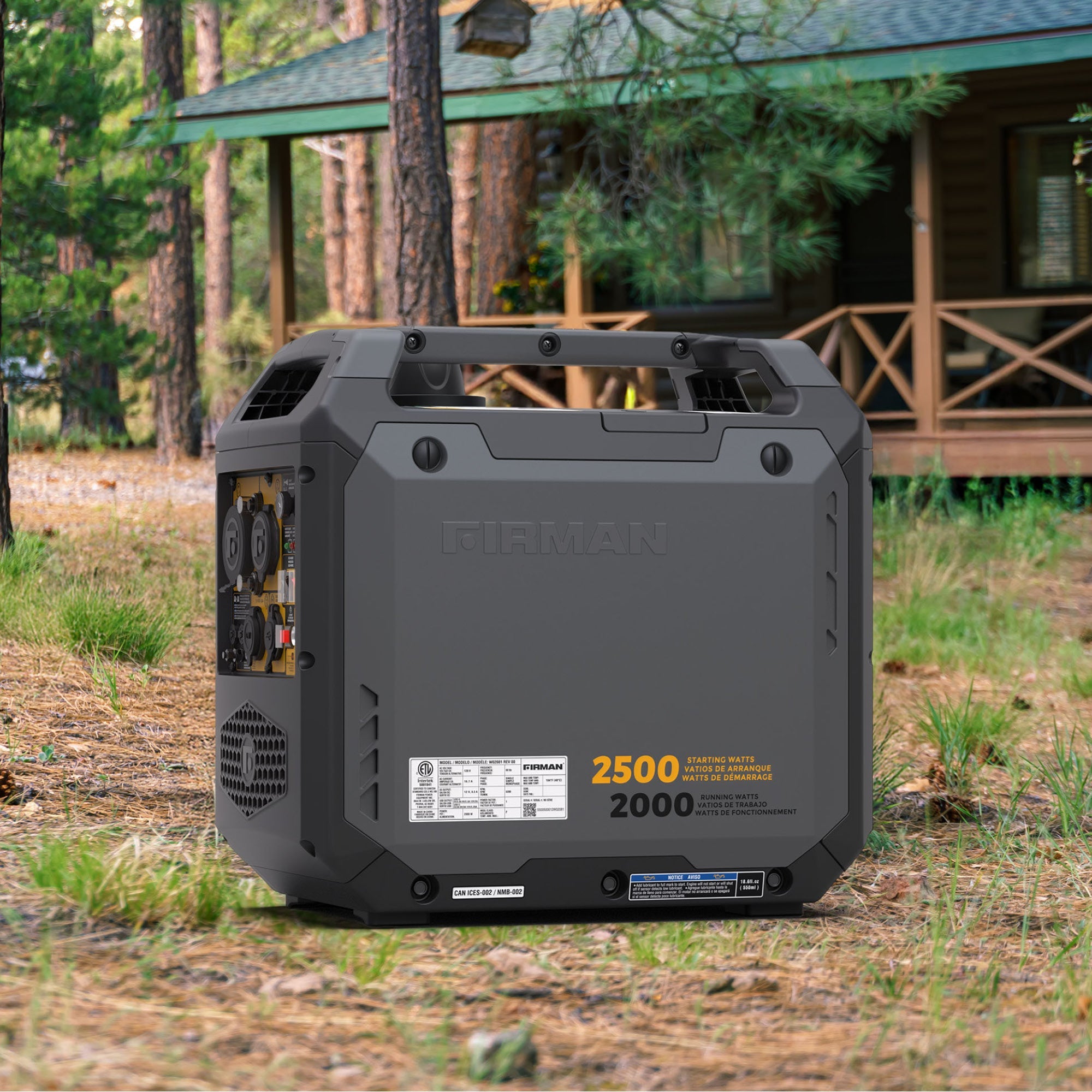 Inverter Gas Portable Generator 2500/2000W Recoil Start with Power Cord and CO ALERT