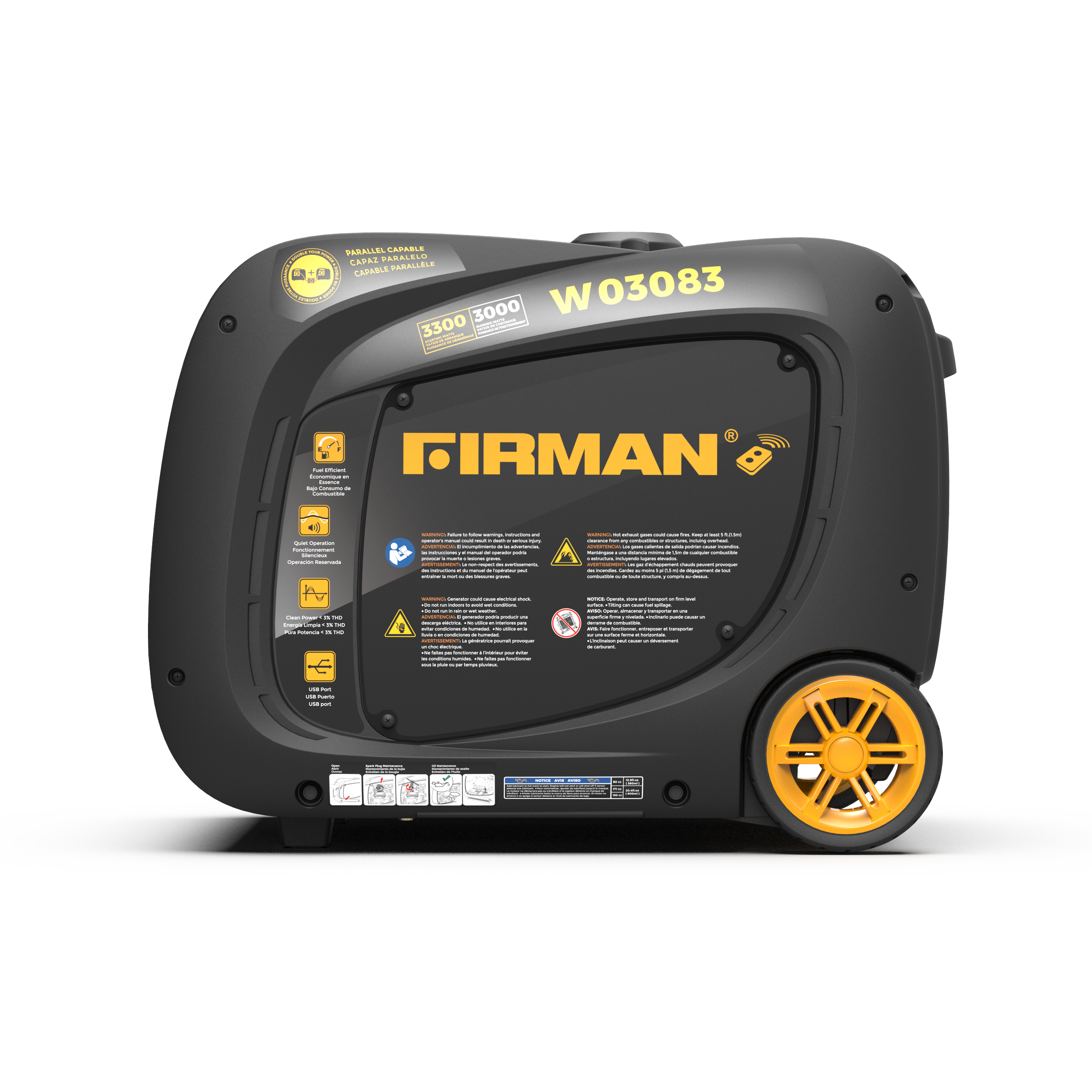 Inverter Portable Generator 3300/3000W Remote Start