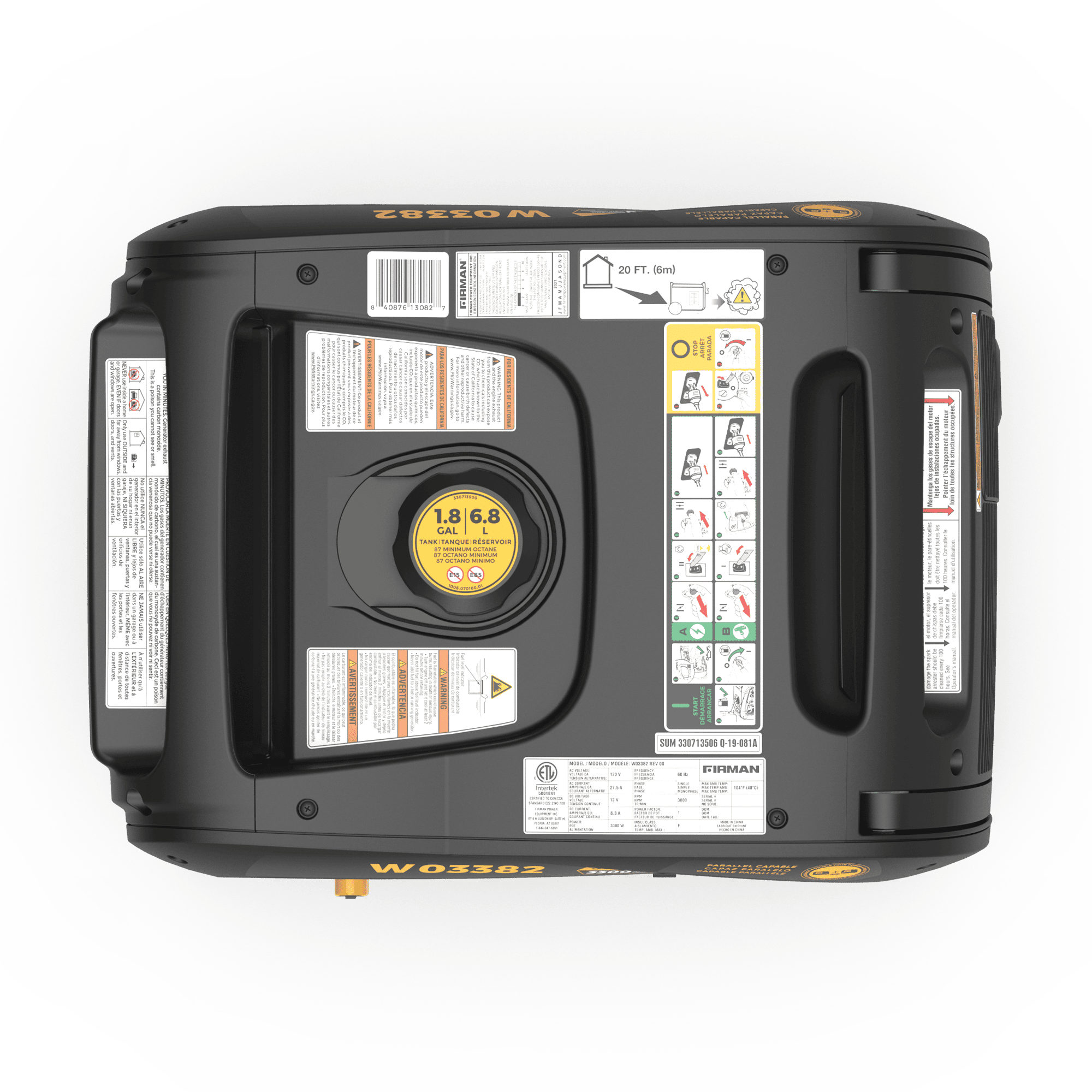 Gas Inverter Portable Generator 3650/3300W Electric Start