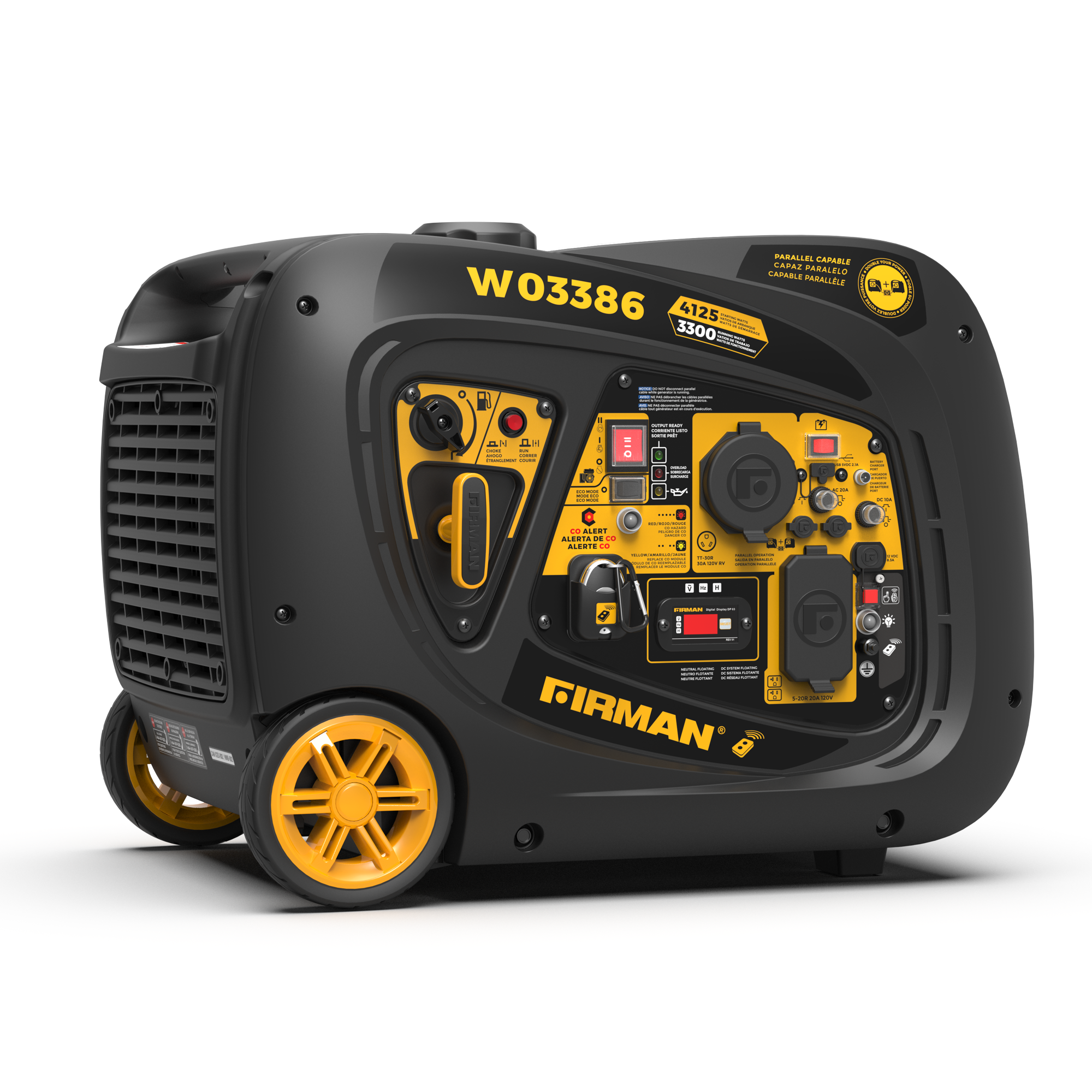 Inverter Portable Generator 4125/3300W Remote Start with CO ALERT