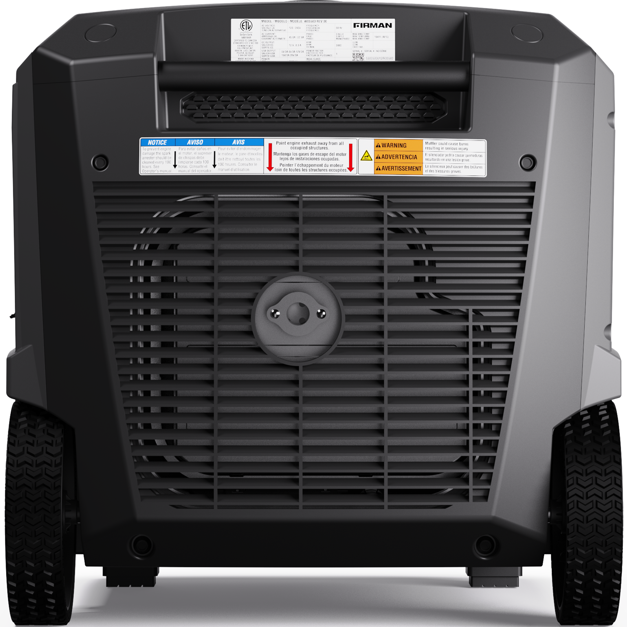 Gas Inverter Portable Generator 6850/5500 Watt Remote Start 120/240V CO Alert