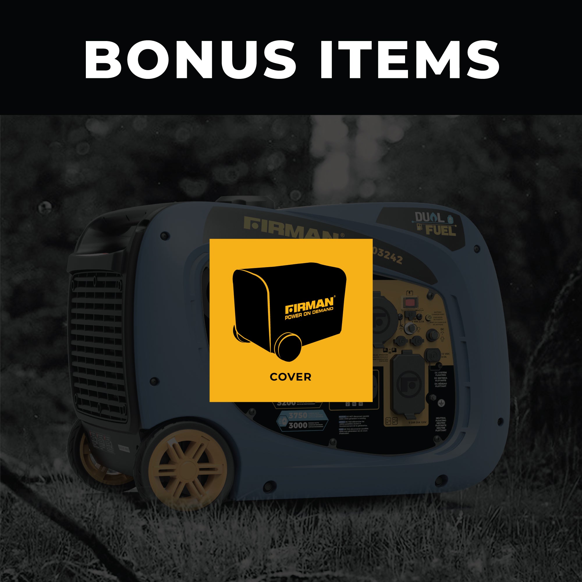 Dual Fuel Inverter Portable Generator 4000/3200W Electric Start with CO ALERT