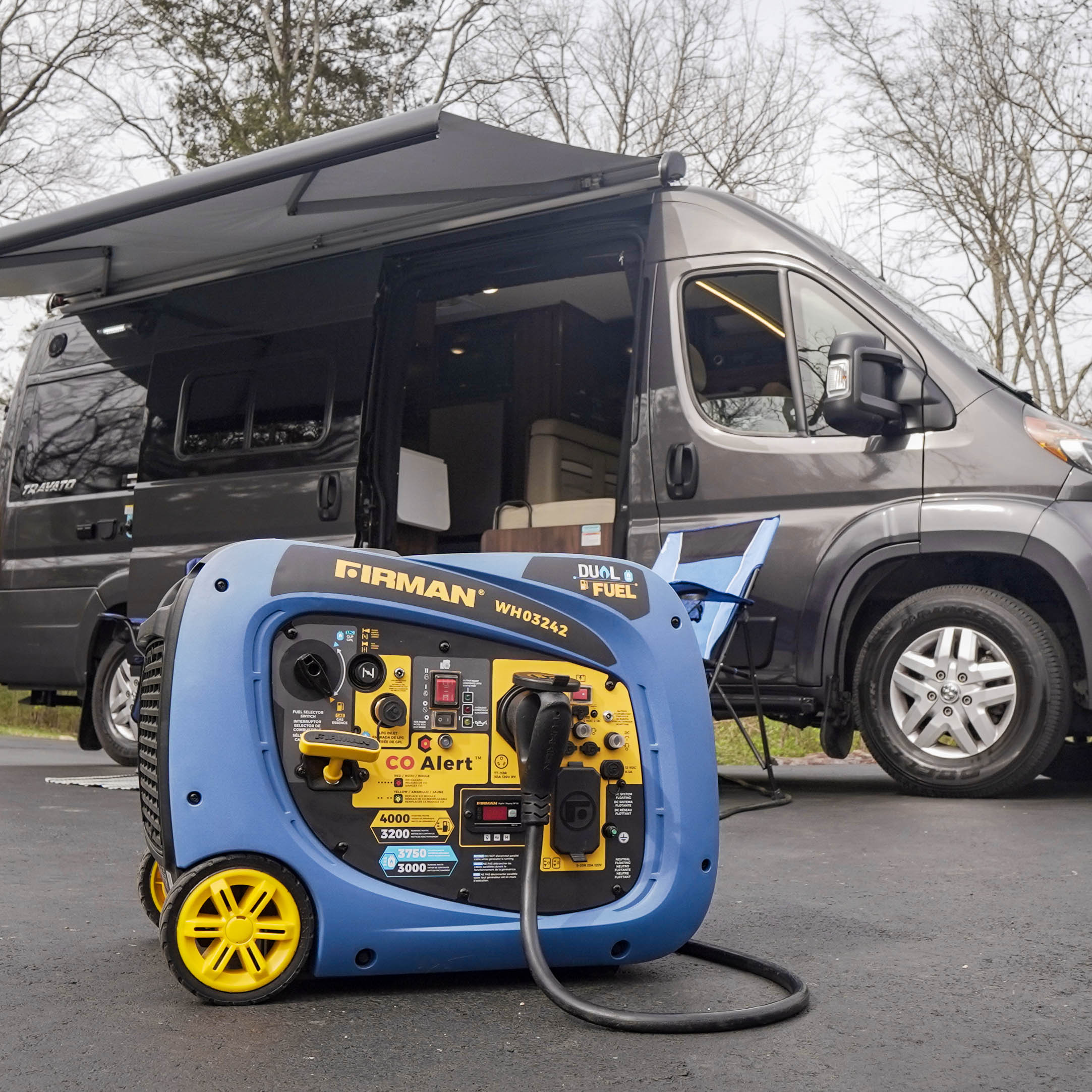 Dual Fuel Inverter Portable Generator 4000/3200W Electric Start with CO ALERT