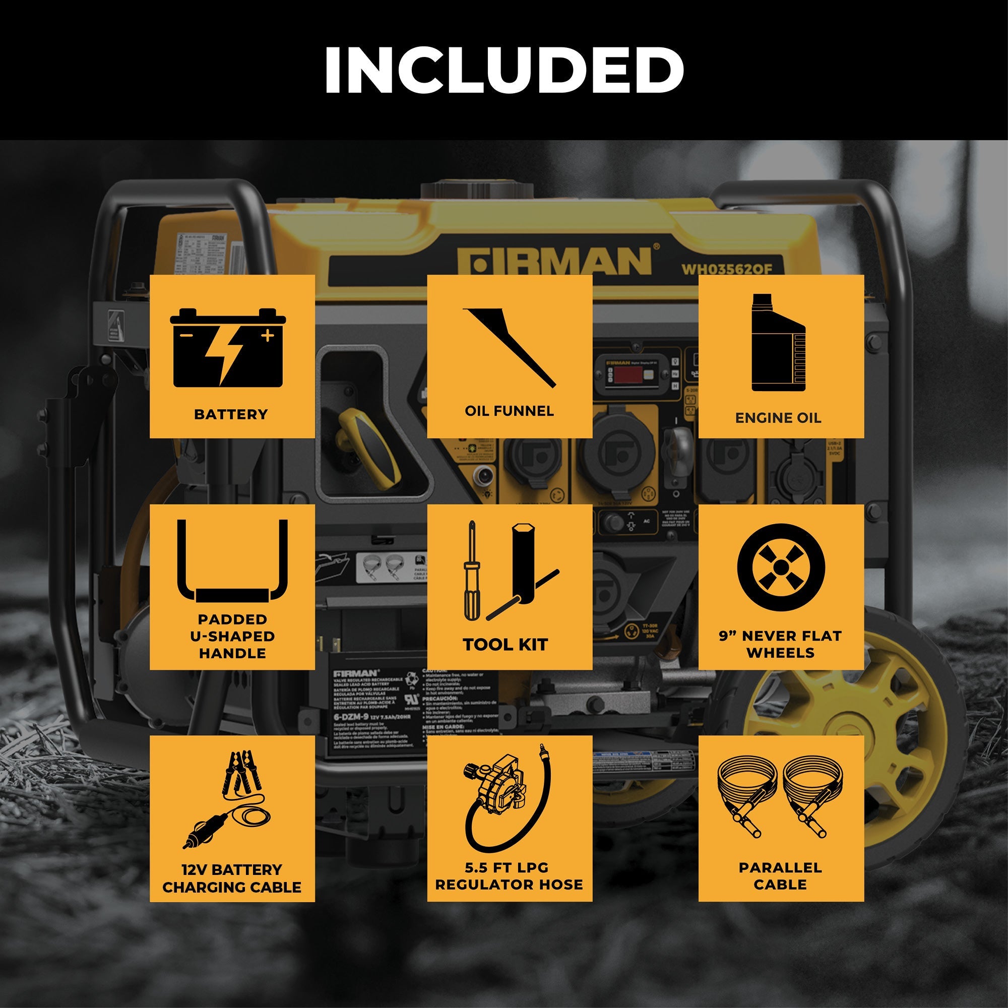 Dual Fuel Open Frame Inverter 4400/3500W Electric Start with CO ALERT