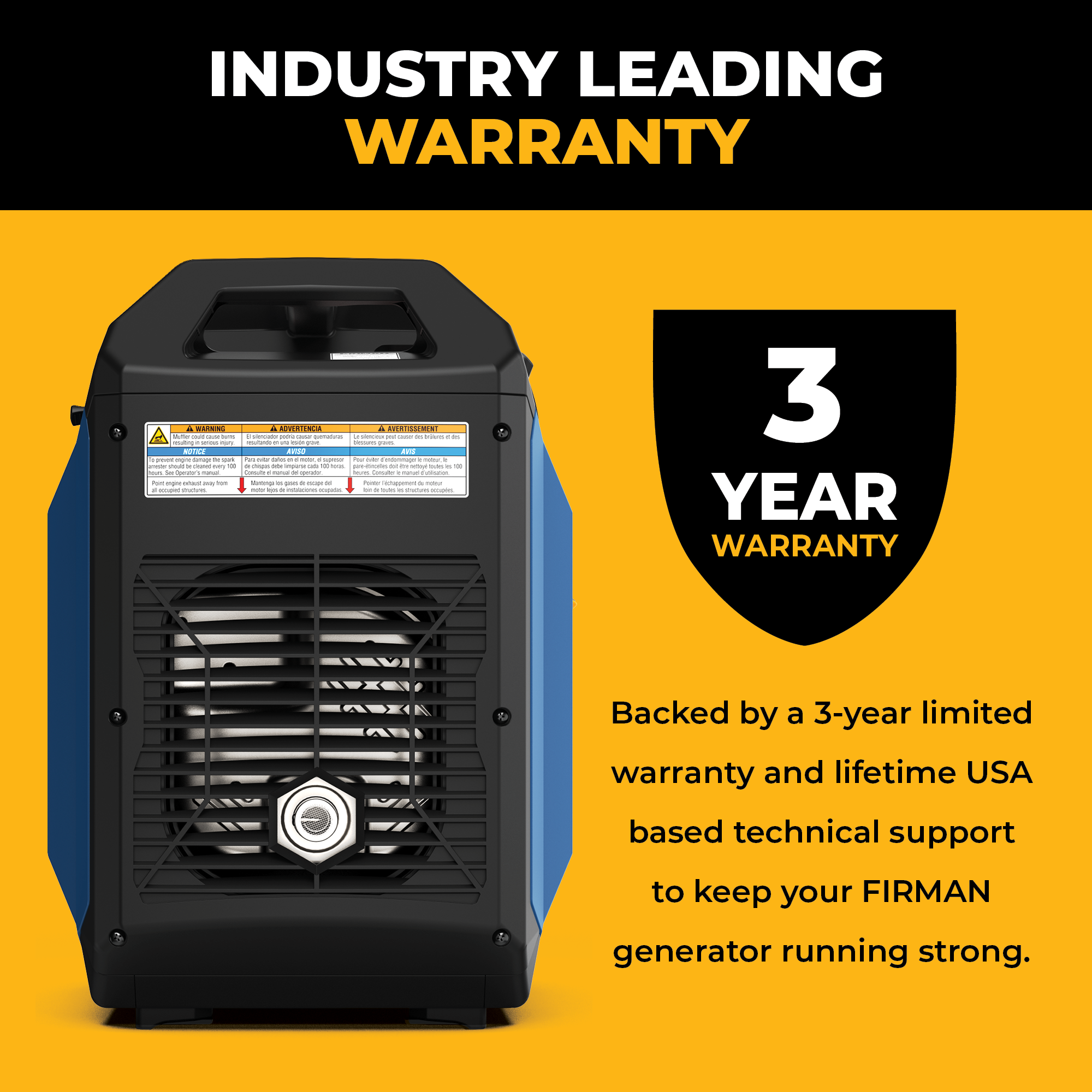 Tri Fuel Inverter Portable Generator 4400/3500 Watt Electric Start 120V Parallel Ready CO Alert