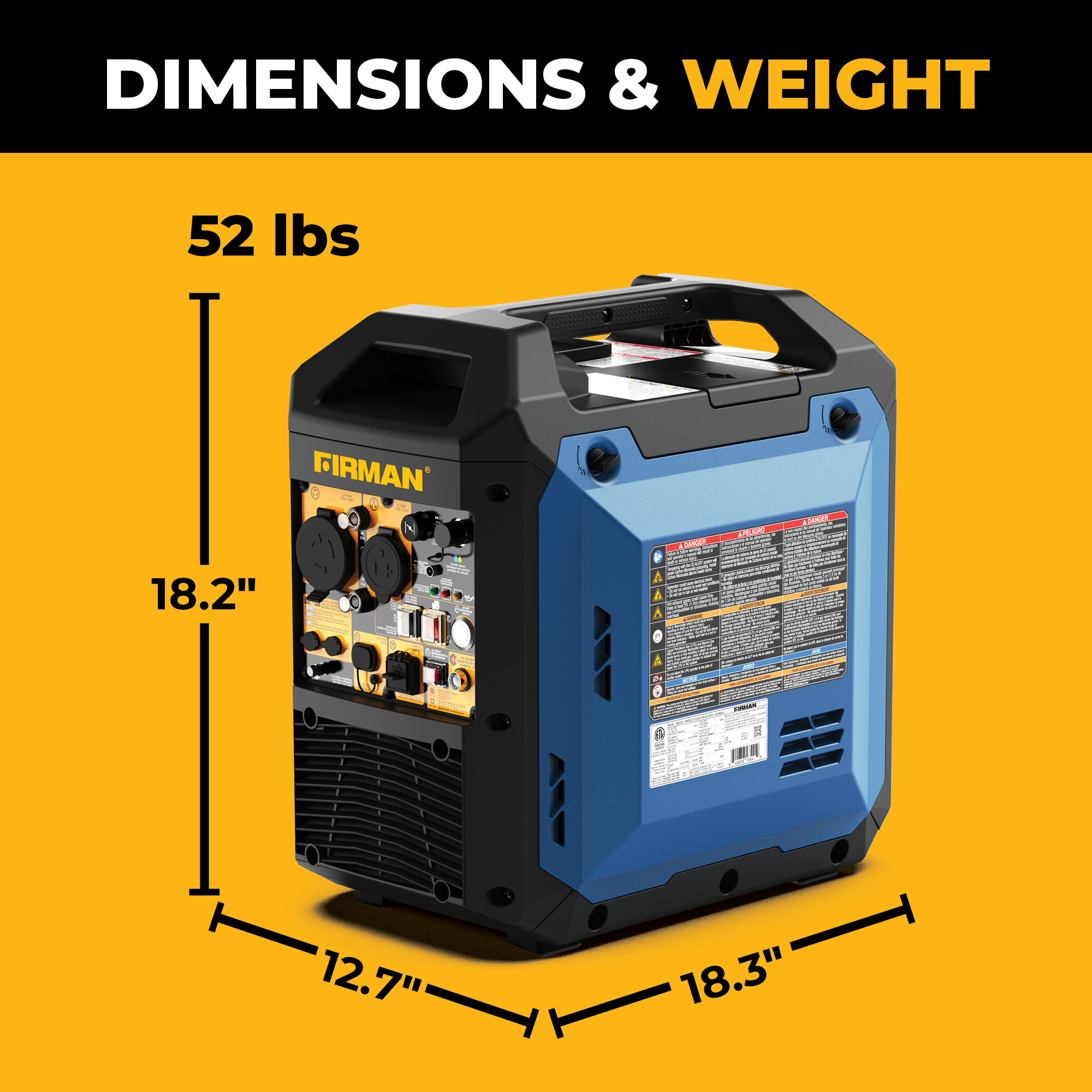 Tri Fuel Inverter Portable Generator 4400/3500 Watt Electric Start 120V Parallel Ready CO Alert
