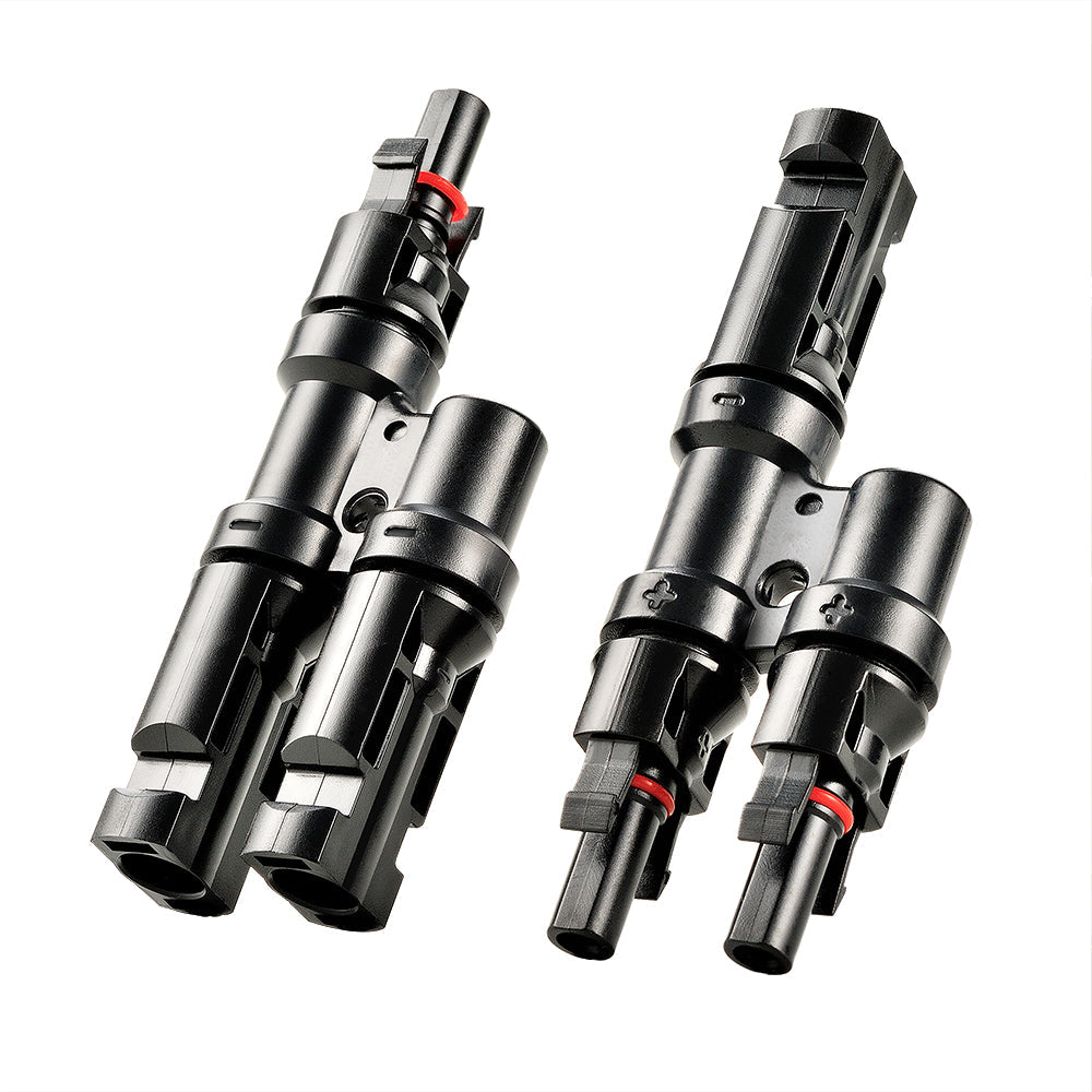 Rich Solar Y Branch 2-to-1 Solar Panel Parallel Connectors | Weatherproof PV Parallel Solar Connectors | Plug and Play